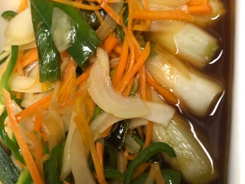 家族が野菜を食べる☆ねぎの南蛮漬け